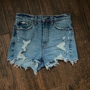 High rise denim mom short